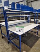 A SPACEGUARD Steel Framed White Laminate Finish Packing/Dispatch Workbench 1.8M x 800mm with
