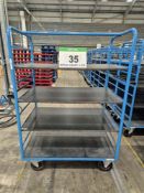 A EUROKRAFT Steel Framed Trolley, 1.8M tall x 800mm wide x 1240mm long with fitted Four Removable