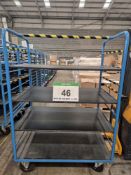 A EUROKRAFT Steel Framed Trolley, 1.8M tall x 800mm wide x 1240mm long with fitted Four Removable