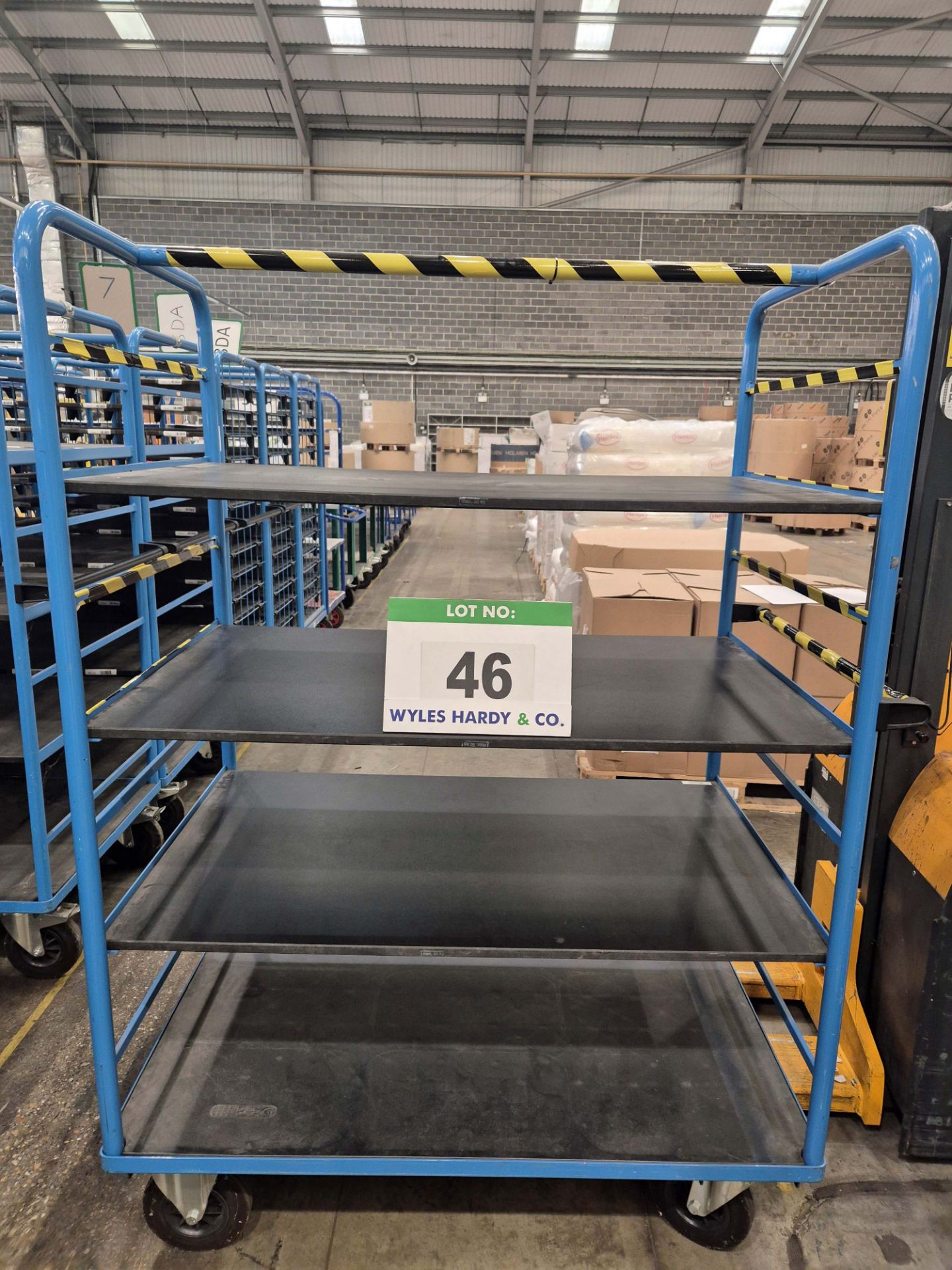 A EUROKRAFT Steel Framed Trolley, 1.8M tall x 800mm wide x 1240mm long with fitted Four Removable
