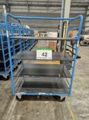 A EUROKRAFT Steel Framed Trolley, 1.8M tall x 800mm wide x 1240mm long with fitted Four Removable