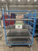A EUROKRAFT Steel Framed Trolley, 1.8M tall x 800mm wide x 1240mm long with fitted Four Removable