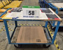 A VINK LISSE 500Kg capacity 2-Tier Blue Steel Framed Trolley, 900mm tall x 700mm wide x 1050mm