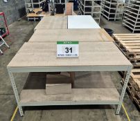 Four Boltless Steel Framed Timber Topped Workbenches, 1530mm x 865mm
