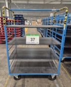 A EUROKRAFT Steel Framed Trolley, 1.8M tall x 800mm wide x 1240mm long with fitted Four Removable