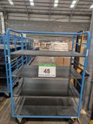 A EUROKRAFT Steel Framed Trolley, 1.8M tall x 800mm wide x 1240mm long with fitted Four Removable