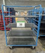 A EUROKRAFT Steel Framed Trolley, 1.8M tall x 800mm wide x 1240mm long with fitted Four Removable