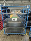 A EUROKRAFT Steel Framed Trolley, 1.8M tall x 800mm wide x 1240mm long with fitted Four Removable