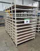 Six Bays Boltless Steel Framed Stores Shelving, each Bay 2M tall with fitted Seven 1225mm x 390mm