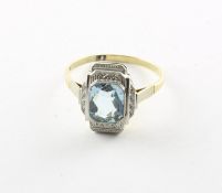 Aquamarinring, 585/ooo GG/WG,