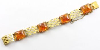 Armband, 333/ooo Gelbgold, Bernstein