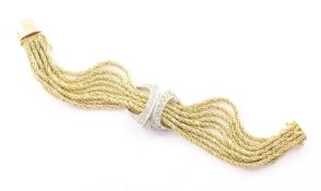Armband, 585/ooo GG/WG, Brill., L 17, 49,9g 
