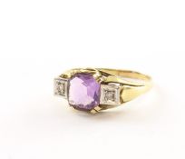 Amethyst-Brillantring, 585/ooo GG, 3,5g