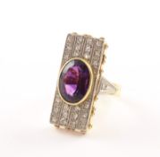 Amethyst-Diamantring, 585/ooo GG/WG, 12,1g