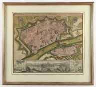Frankfurt/M., kolorierter Kupferstich, M. Seutter, 17.Jh., R.