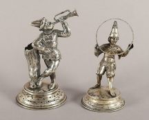 zwei Harlekinfiguren, 13lötig, deutsch, 19.Jh.