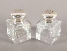 Paar Gewürzstreuer, Glas, 925/ooo, 20.Jh.