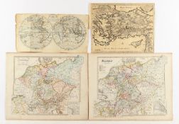 7 Landkarten und 3 Stiche beigegeben, ungerahmt