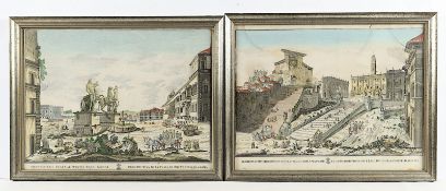 Zwei Guckkästenblätter, Rom, 18.Jh. 