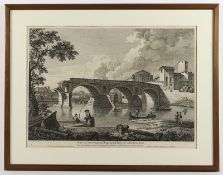 ROM, Brücke, Kupferstich, 36 x 53, E.18.Jh., R.