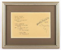 HUMPERDINCK, Engelbert (1854-1921), Autograf mit Noten und Libretto-Auszug aus Hänsel und Gretel