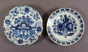 Zwei Teller, Fayence, Delft, 17.Jh.