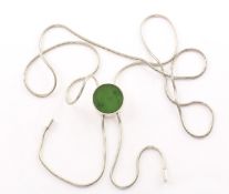 Kette mit Anhänger, 925/ooo Silber, Jade, bez. Thomas Dawo Düsseldorf