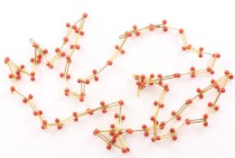 Korallkette, 750/ooo GG, bez. Thomas Dawo Düsseldorf, 41,6g