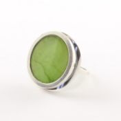 Ring, 925/ooo Silber, Jade, bez. Thomas Dawo Düsseldorf