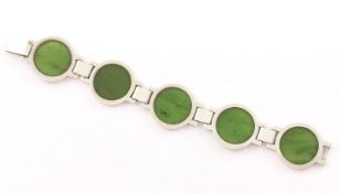 Armband, 925/ooo Silber, Jade, bez. Dawo