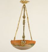 Deckenlampe, Muller, um 1920