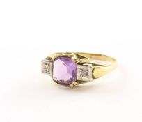 Amethyst-Brillantring, 585/ooo GG, 3,5g