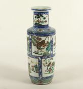 große Rolleauvase, Porzellan, famille verte, China, 19.Jh.