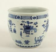 großes Cachepot, Porzellan, unterglasurblauer Dekor, China, 19.Jh.
