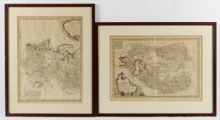Russland, zwei Karten, De la Tartarie, De Russe, koloriert, R.