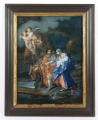 Flucht nach Ägypten, feine Hinterglasmalerei, 18./19.Jh.