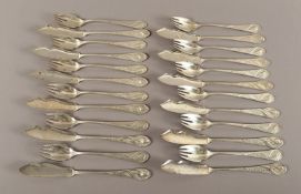 Jugendstil-Fischbesteck für zwölf Personen, 800/ooo, Bruckmann, Heilbronn