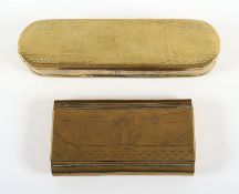 Iserlohner Dose, 18.Jh., beigegeben ein Messingetui, datiert 1765