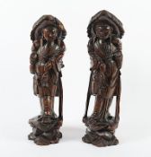 zwei Figuren, Holz, China, 20.Jh.