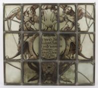 Bleiglasfenster, besch., deutsch, datiert 1660
