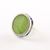 Ring, 925/ooo Silber, Jade, bez. Thomas Dawo Düsseldorf