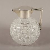 Karaffe, Glas, mit Silbermontierung, Birmingham, 1888