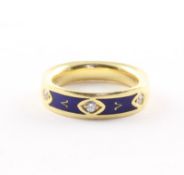 Ring, 750/ooo GG, Victor Mayer Fabergé, Brill. u. Emaille