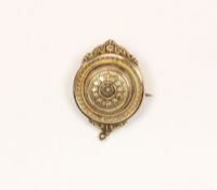 Brosche, Biedermeier, Schaumgold