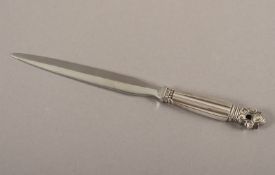 Brieföffner, 925/ooo, Modell Acorn, Johann Rohde, Georg Jensen, 20.Jh.
