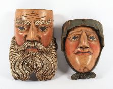 zwei Fastnachtsmasken, süddeutsch, E.19.Jh.