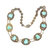 Kette, Silber Filigran, Emaille, Türkis, China