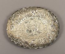 ovale Schauplatte, Silber, getrieben, wohl deutsch, 19.Jh.