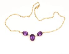 Amethyst-Collier, 585/ooo GG, Brill.