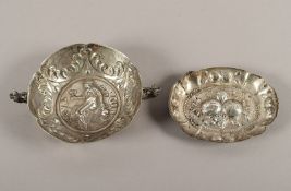 Branntweinschale und kleine Schauplatte, Silber, deutsch, um 1900